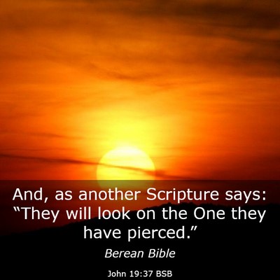 Picture 03 - John 19:37 BSB - And, as another Scripture says: “They will look - Bible Verse Picture