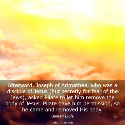 Picture 03 - John 19:38 BSB - Afterward, Joseph of Arimathea, who was a - Bible Verse Picture