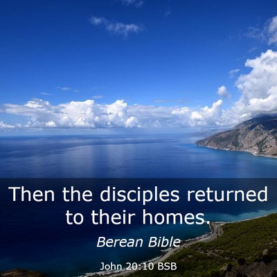 Picture 03 - John 20:10 BSB - Then the disciples returned to their - Bible Verse Picture