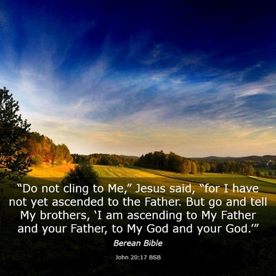 Picture 03 - John 20:17 BSB - “Do not cling to Me,” Jesus said, “for I - Bible Verse Picture