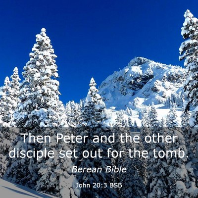 Picture 03 - John 20:3 BSB - Then Peter and the other disciple set out for the - Bible Verse Picture