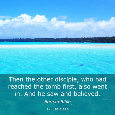 Picture 03 - John 20:8 BSB - Then the other disciple, who had reached the tomb - Bible Verse Picture
