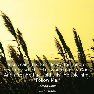 Picture 03 - John 21:19 BSB - Jesus said this to indicate the kind of death by - Bible Verse Picture
