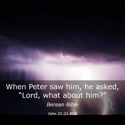Picture 03 - John 21:21 BSB - When Peter saw him, he asked, “Lord, what about - Bible Verse Picture