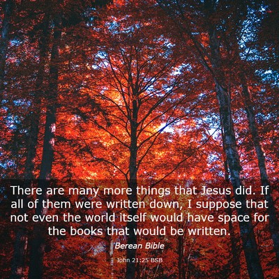 Picture 03 - John 21:25 BSB - There are many more things that Jesus did. If all - Bible Verse Picture