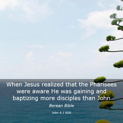 Picture 03 - John 4:1 BSB - When Jesus realized that the Pharisees were aware - Bible Verse Picture