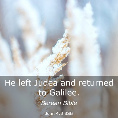 Picture 03 - John 4:3 BSB - He left Judea and returned to - Bible Verse Picture