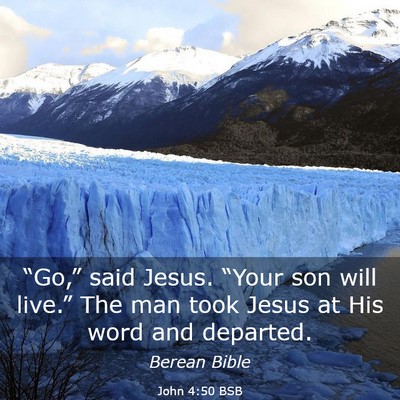 Picture 03 - John 4:50 BSB - “Go,” said Jesus. “Your son will live.” - Bible Verse Picture