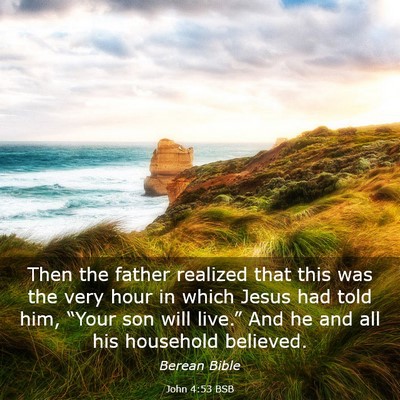 Picture 03 - John 4:53 BSB - Then the father realized that this was the very - Bible Verse Picture