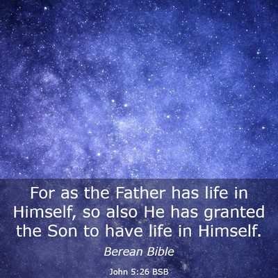 Picture 03 - John 5:26 BSB - For as the Father has life in Himself, so also He - Bible Verse Picture