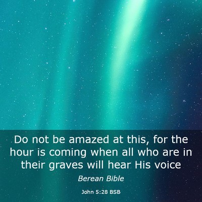 Picture 03 - John 5:28 BSB - Do not be amazed at this, for the hour is coming - Bible Verse Picture