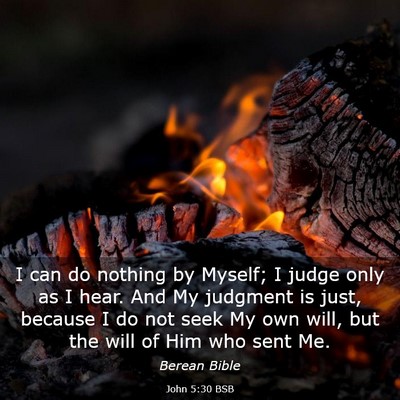 Picture 03 - John 5:30 BSB - I can do nothing by Myself; I judge only as I - Bible Verse Picture