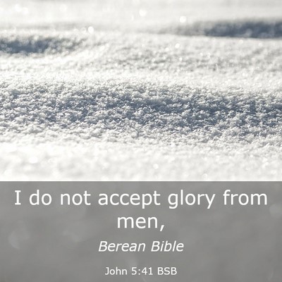 Picture 03 - John 5:41 BSB - I do not accept glory from - Bible Verse Picture