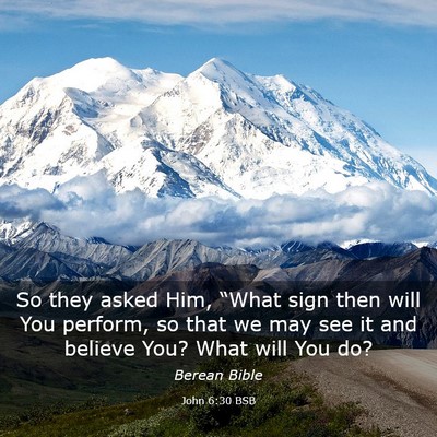 Picture 03 - John 6:30 BSB - So they asked Him, “What sign then will You - Bible Verse Picture