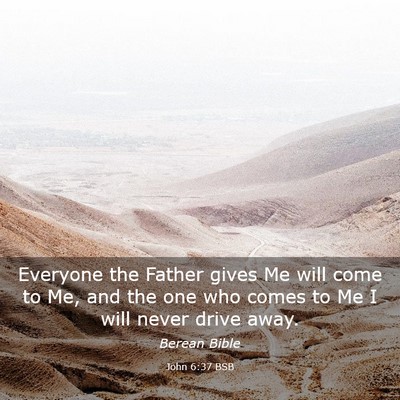 Picture 03 - John 6:37 BSB - Everyone the Father gives Me will come to Me, and - Bible Verse Picture