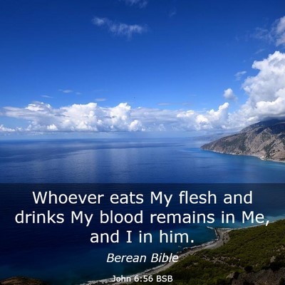 Picture 03 - John 6:56 BSB - Whoever eats My flesh and drinks My blood remains - Bible Verse Picture