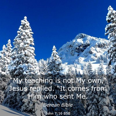Picture 03 - John 7:16 BSB - “My teaching is not My own,” Jesus replied. - Bible Verse Picture