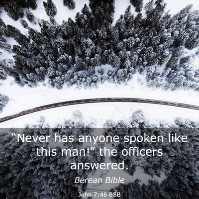 Picture 03 - John 7:46 BSB - “Never has anyone spoken like this man!” the - Bible Verse Picture