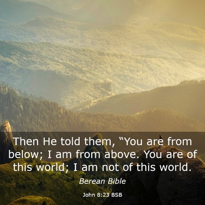 Picture 03 - John 8:23 BSB - Then He told them, “You are from below; I am - Bible Verse Picture