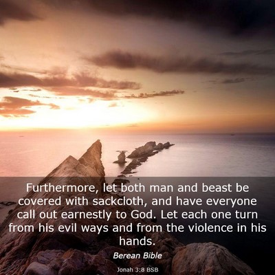 Picture 03 - Jonah 3:8 BSB - Furthermore, let both man and beast be covered - Bible Verse Picture