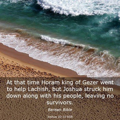 Picture 03 - Joshua 10:33 BSB - At that time Horam king of Gezer went to help - Bible Verse Picture