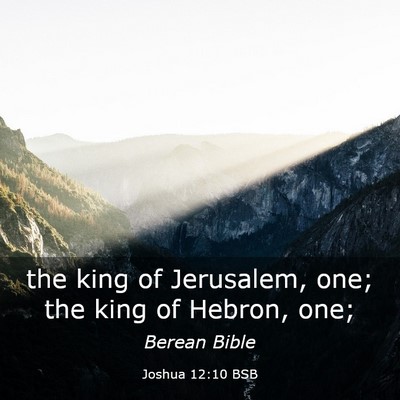 Picture 03 - Joshua 12:10 BSB - the king of Jerusalem, one; the king of Hebron, - Bible Verse Picture