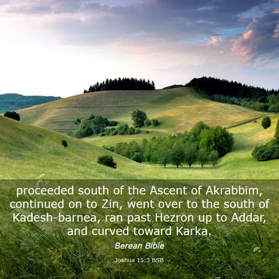 Picture 03 - Joshua 15:3 BSB - proceeded south of the Ascent of Akrabbim, - Bible Verse Picture