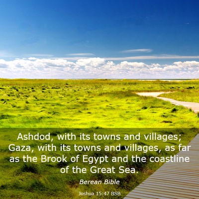 Picture 03 - Joshua 15:47 BSB - Ashdod, with its towns and villages; Gaza, with - Bible Verse Picture