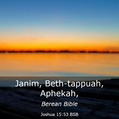 Picture 03 - Joshua 15:53 BSB - Janim, Beth-tappuah, - Bible Verse Picture