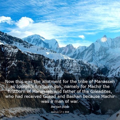 Picture 03 - Joshua 17:1 BSB - Now this was the allotment for the tribe of - Bible Verse Picture
