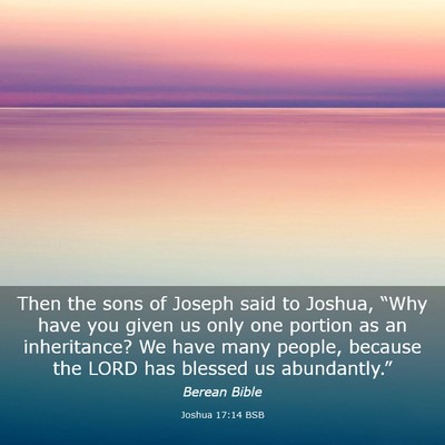 Picture 03 - Joshua 17:14 BSB - Then the sons of Joseph said to Joshua, “Why - Bible Verse Picture