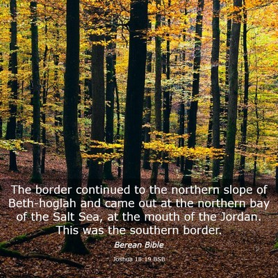 Picture 03 - Joshua 18:19 BSB - The border continued to the northern slope of - Bible Verse Picture