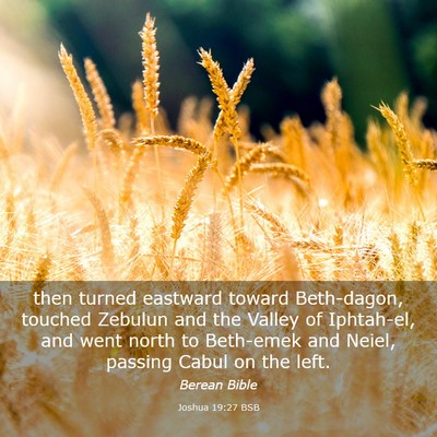 Picture 03 - Joshua 19:27 BSB - then turned eastward toward Beth-dagon, touched - Bible Verse Picture
