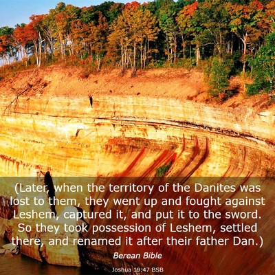 Picture 03 - Joshua 19:47 BSB - (Later, when the territory of the Danites was - Bible Verse Picture