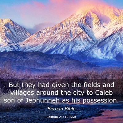 Picture 03 - Joshua 21:12 BSB - But they had given the fields and villages around - Bible Verse Picture