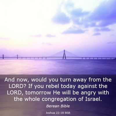 Picture 03 - Joshua 22:18 BSB - And now, would you turn away from the LORD? If - Bible Verse Picture