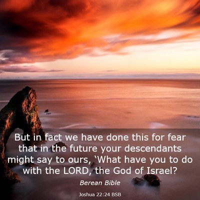 Picture 03 - Joshua 22:24 BSB - But in fact we have done this for fear that in - Bible Verse Picture