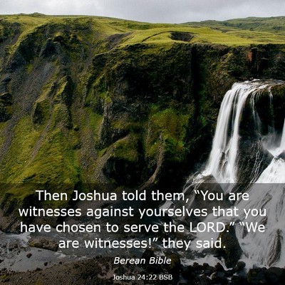 Picture 03 - Joshua 24:22 BSB - Then Joshua told them, “You are witnesses - Bible Verse Picture