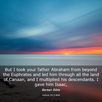 Picture 03 - Joshua 24:3 BSB - But I took your father Abraham from beyond the - Bible Verse Picture