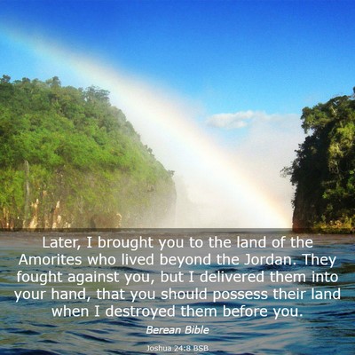 Picture 03 - Joshua 24:8 BSB - Later, I brought you to the land of the Amorites - Bible Verse Picture