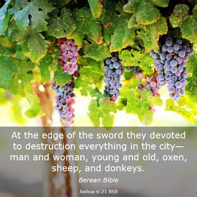 Picture 03 - Joshua 6:21 BSB - At the edge of the sword they devoted to - Bible Verse Picture