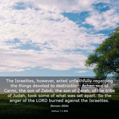Picture 03 - Joshua 7:1 BSB - The Israelites, however, acted unfaithfully - Bible Verse Picture
