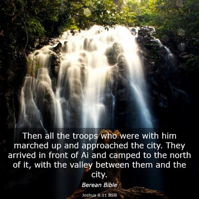 Picture 03 - Joshua 8:11 BSB - Then all the troops who were with him marched up - Bible Verse Picture