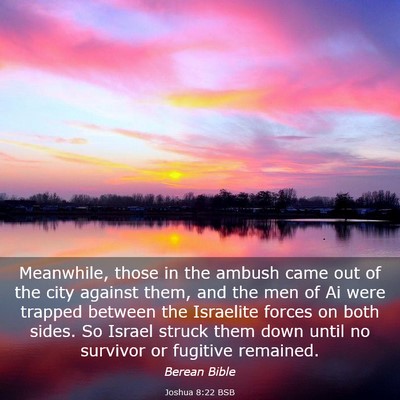 Picture 03 - Joshua 8:22 BSB - Meanwhile, those in the ambush came out of the - Bible Verse Picture