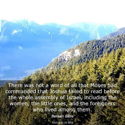 Picture 03 - Joshua 8:35 BSB - There was not a word of all that Moses had - Bible Verse Picture