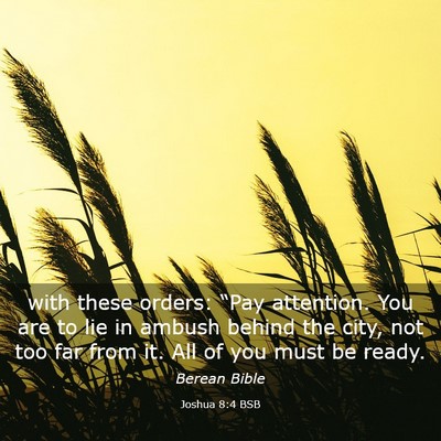 Picture 03 - Joshua 8:4 BSB - with these orders: “Pay attention. You are to - Bible Verse Picture