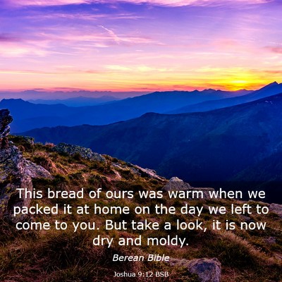 Picture 03 - Joshua 9:12 BSB - This bread of ours was warm when we packed it at - Bible Verse Picture