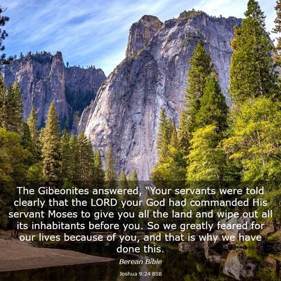 Picture 03 - Joshua 9:24 BSB - The Gibeonites answered, “Your servants were - Bible Verse Picture