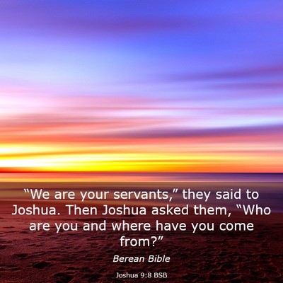 Picture 03 - Joshua 9:8 BSB - “We are your servants,” they said to Joshua. - Bible Verse Picture