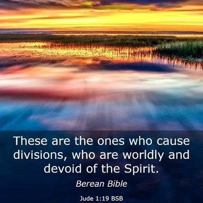 Picture 03 - Jude 1:19 BSB - These are the ones who cause divisions, who are - Bible Verse Picture